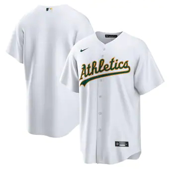 mens nike white oakland athletics home blank replica jersey